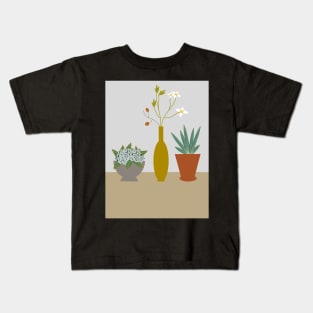 Potted Plants and a Vase Still Life Kids T-Shirt